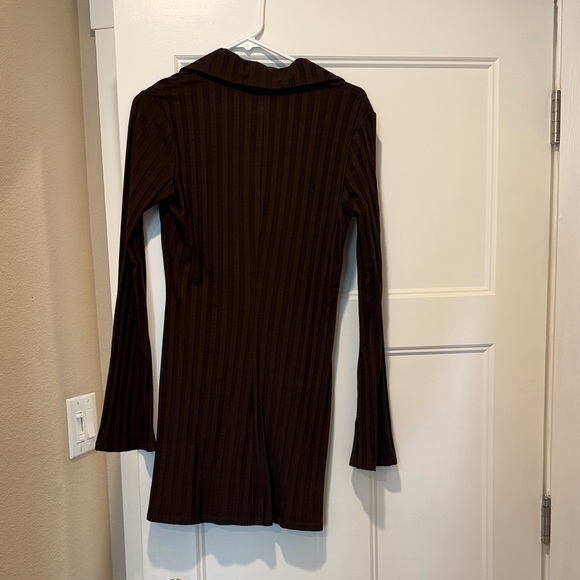 Reformation Benton Ribbed Mini Shirt Dress - Picture 7 of 7